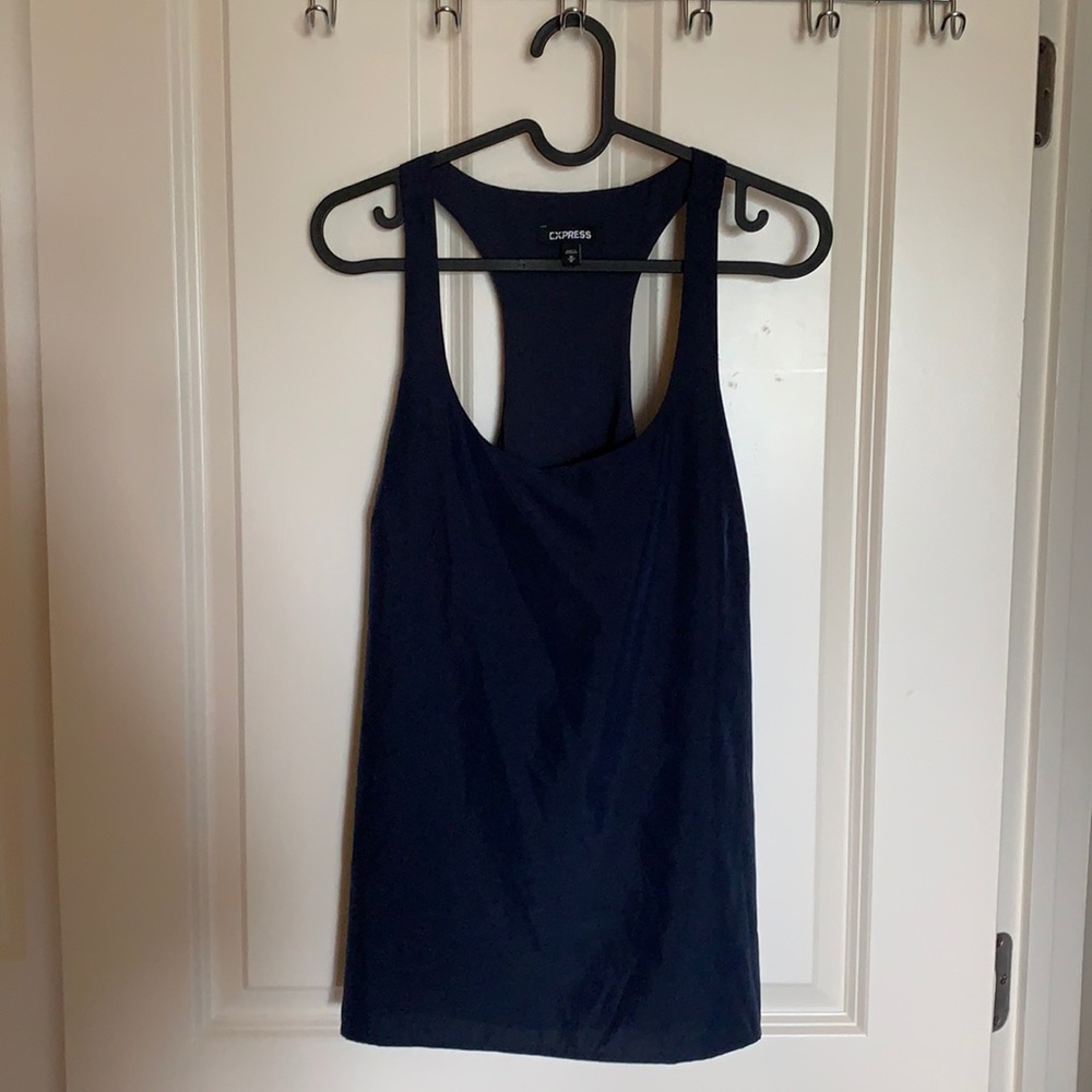 Express Navy racer back tank